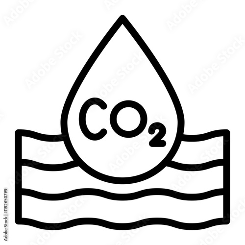 Ocean Acidity Vector Line Icon Design