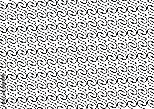 New fishing hook pattern seamless background texture repeat wallpaper geometric vector