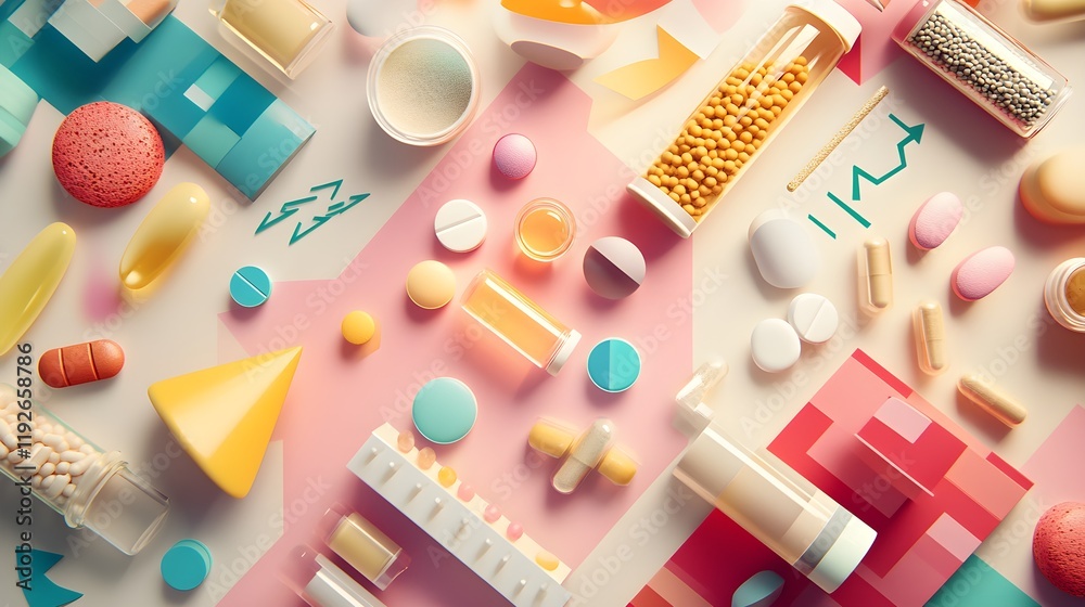 A visually striking flat lay of essential supplements and minerals aimed at enhancing metabolism, including green tea extract, vitamin B, and other natural boosters; the scene incorporates dynamic A visually striking flat lay of essential supplements and minerals aimed at enhancing metabolism, including green tea extract, vitamin B, and other natural boosters; the scene incorporates dynamic