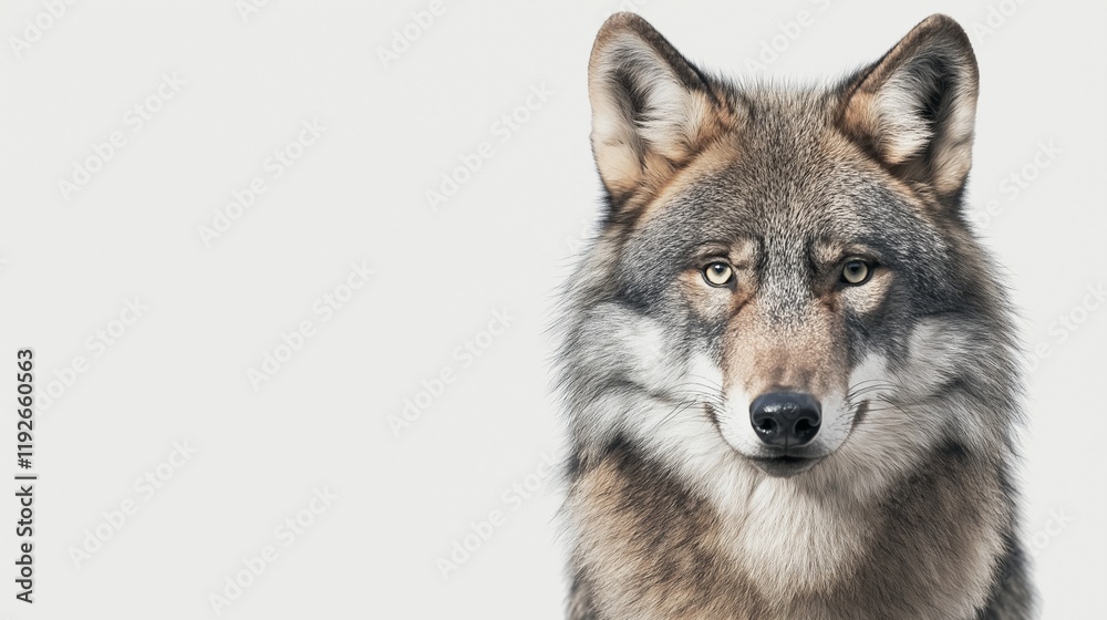 Wolf close up with copy space 