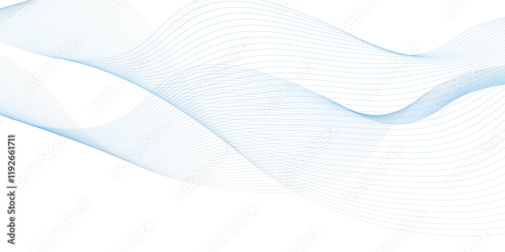 Fototapeta premium Abstract colorful wave and curve lines with technology background. Abstract frequency sound wave technology and science background. Wavy banner, template design. 