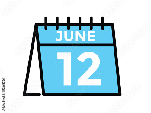 June 12 - Daily Calendar Icon with day of month
