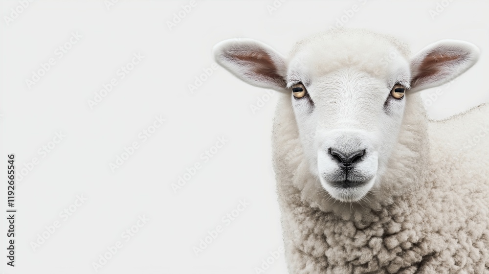Fototapeta premium sheep close up with copy space 