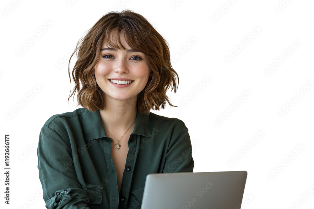 portrait of a beauty woman with laptop isolated on transparent portrait of a beauty woman with laptop isolated on transparent
