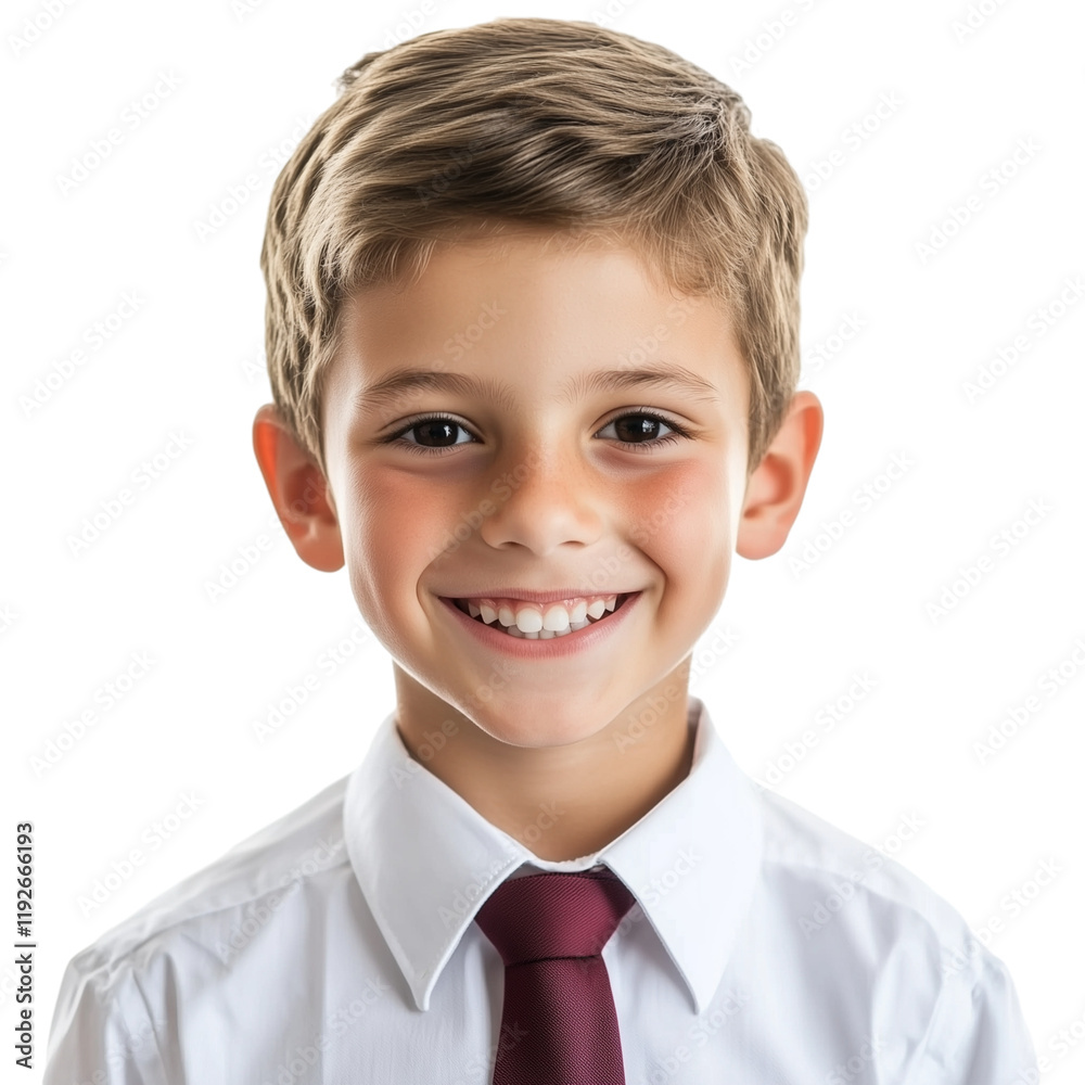 Happy smiling schoolboy in uniform isolated on transparent background Happy smiling schoolboy in uniform isolated on transparent background