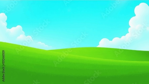 Ultra-high-definition vector design illustration of a serene mountain landscape with a clear blue sky.