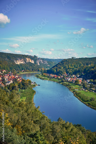 Wilkeaussicht bei Wehlen in der Sächsischen Schweiz, Deutschland photo