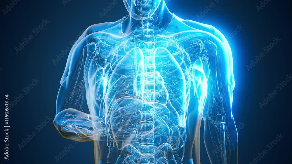 Conceptual animation of a man's anatomy