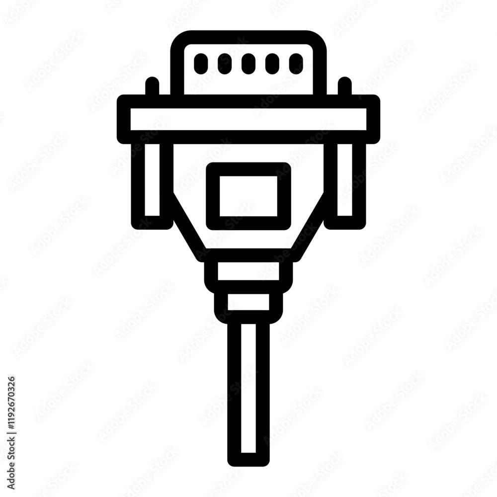 Vga Cable Vector Line Icon Design Vga Cable Vector Line Icon Design