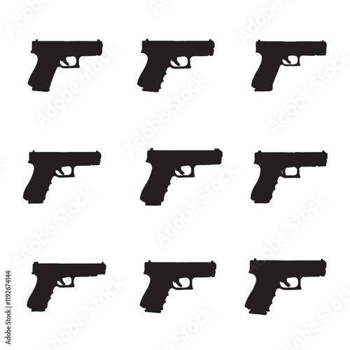 Handgun or pistol silhouette