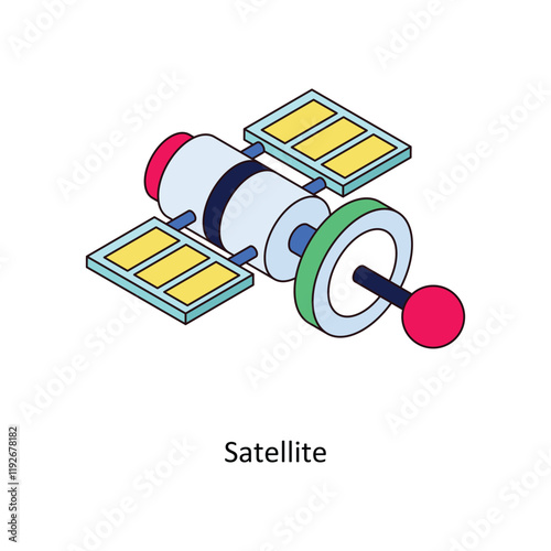 Satellite  isometric Colored illustration. EPS File stock illustration