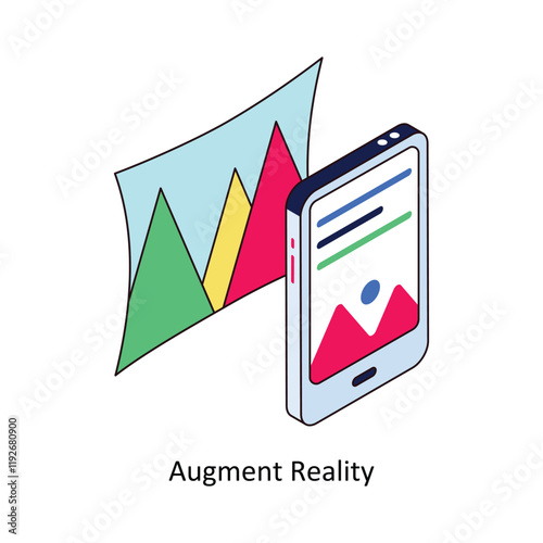 Augment Reality  isometric Colored illustration. EPS File stock illustration