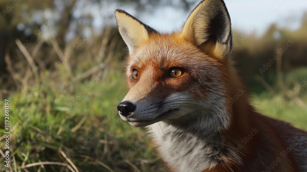 Fototapeta premium Fox close up with copy space