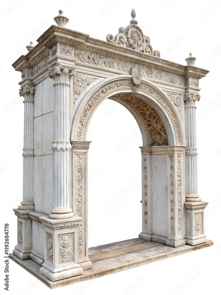 Obraz premium Elements of architectural decorations of buildings. Old wall with arch.