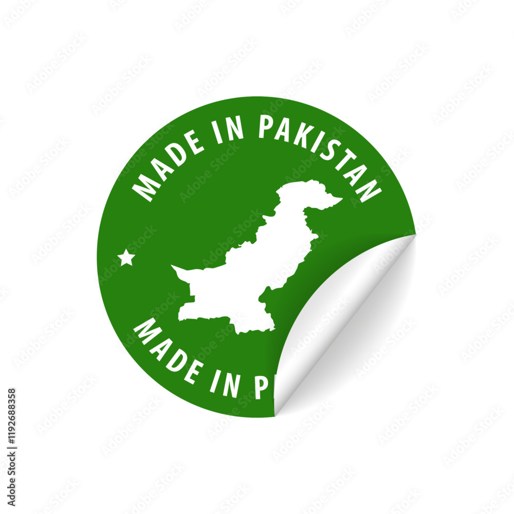 Made in Pakistan - Country Map Sticker. Best Quality. Original Product. Vector illustration. Made in Pakistan - Country Map Sticker. Best Quality. Original Product. Vector illustration.