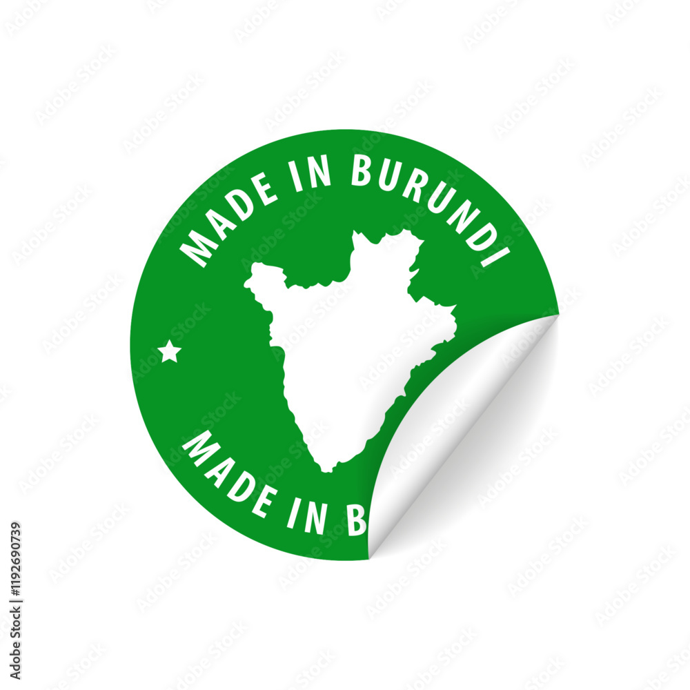 Made in Burundi - Country Map Sticker. Best Quality. Original Product. Vector illustration. Made in Burundi - Country Map Sticker. Best Quality. Original Product. Vector illustration.