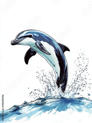 Wallpaper Mural Dolphin leaping above the waves showcasing agility and grace in a vibrant ocean setting. Generative AI Torontodigital.ca