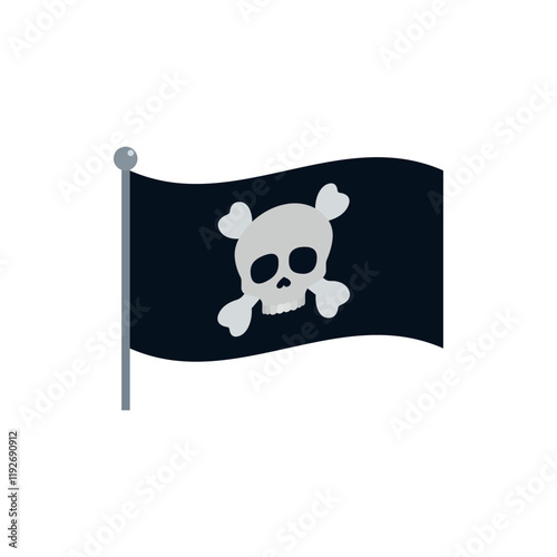 skull pirate flag vector emoji illustration symbol sign icon