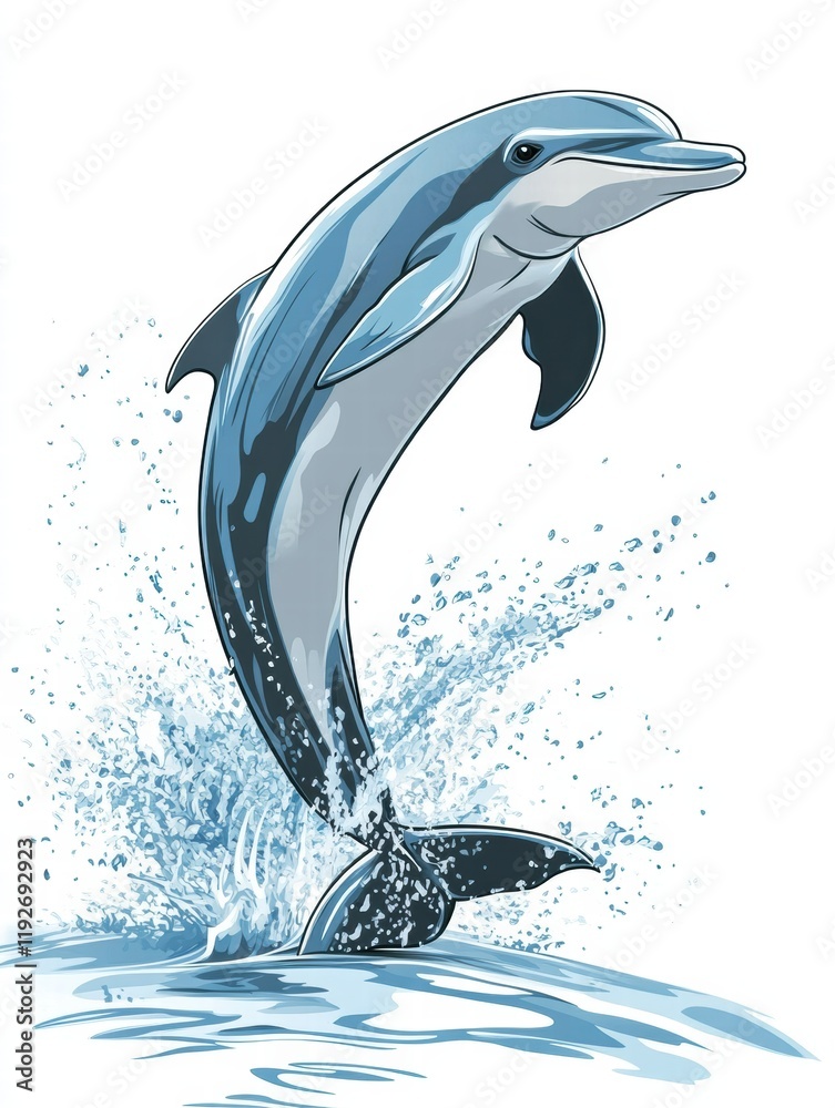 custom made wallpaper toronto digitalDolphin jumping gracefully above the ocean waves in bright sunshine, showcasing agility and beauty. Generative AI