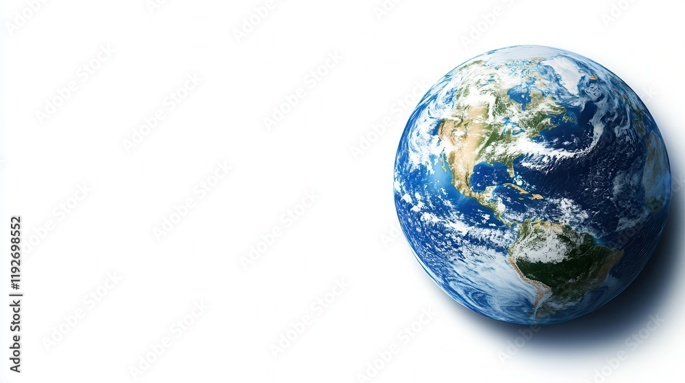 Close-Up Globe Illustration on White Background Close-Up Globe Illustration on White Background