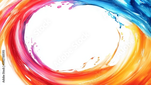 Colorful abstract watercolor waves create a vibrant backdrop for design photo