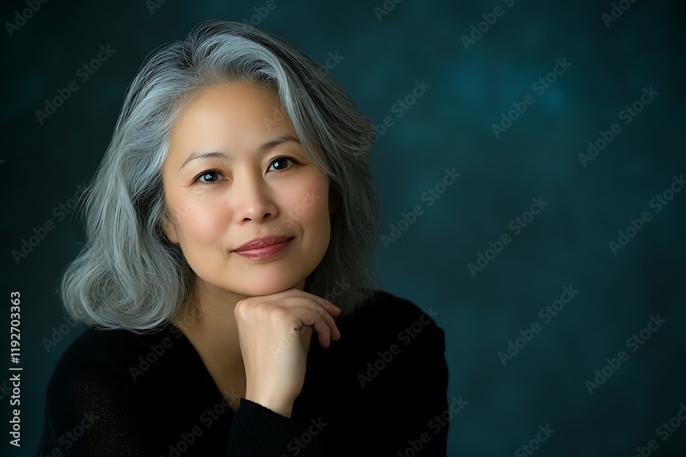 Fototapeta premium Close-Up of an Elderly Asian Lady