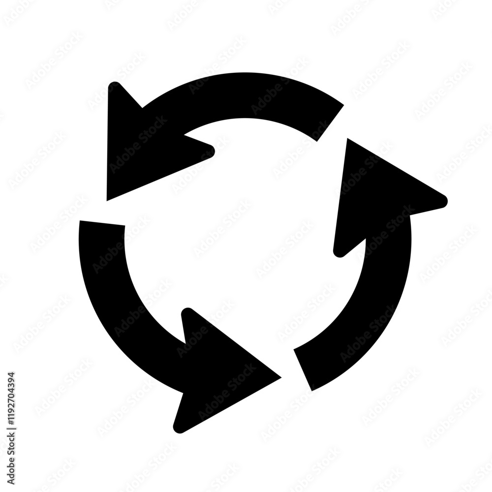 Roundabout Circulation Arrows Icon. Vector Roundabout Circulation Arrows Icon. Vector