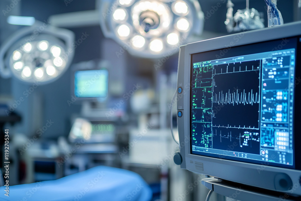 Generative AI image of surgeons performing a medical operation in a high-tech surgical room with advanced medical equipment Generative AI image of surgeons performing a medical operation in a high-tech surgical room with advanced medical equipment