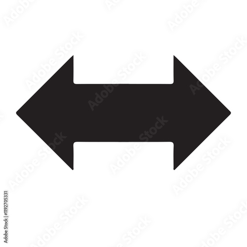 Black Double-Sided Arrow Icon - Left and Right Direction