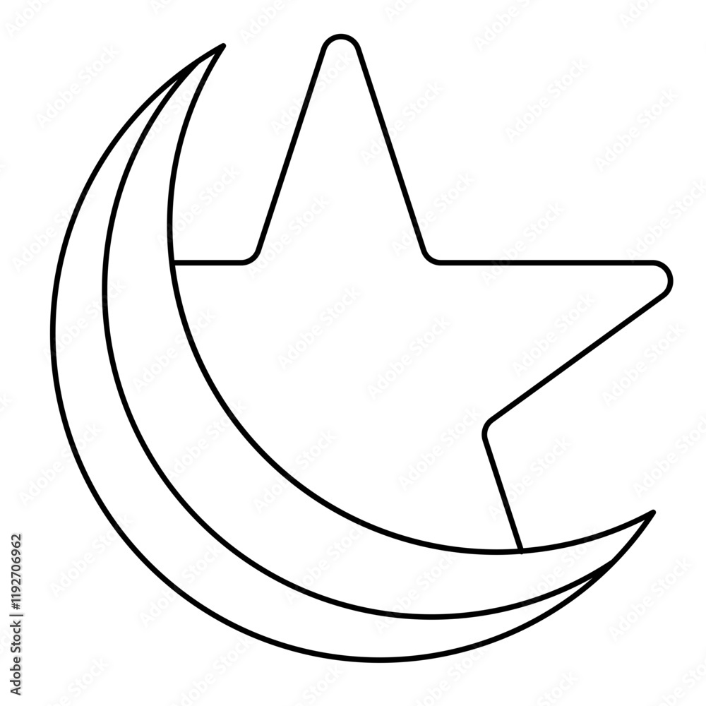crescent moon star icon crescent moon star icon