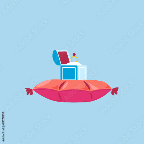 Engagement Ring On Pillow Illustration