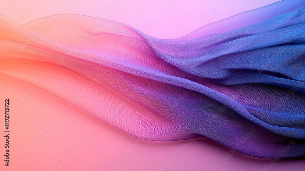 Obraz premium Luxurious Soft Silk Scarf with Intricate Patterns in Gradient Colors