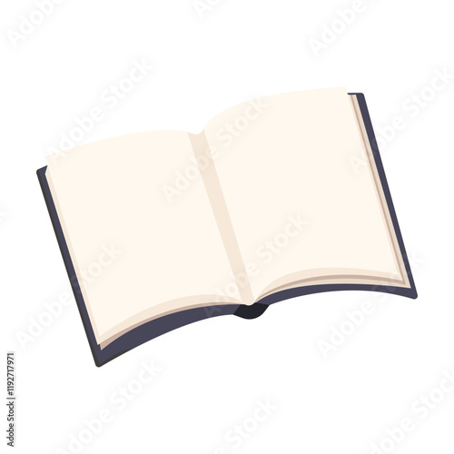 Mockup of a book, diary or notepad with blank pages isolated on white background. Vector illustration of empty notebook in hard cover