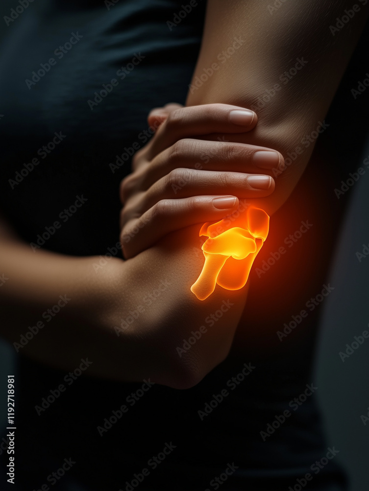 person with pain in their elbow person with pain in their elbow