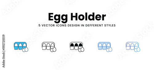 Egg Holder icons in different style vector stock illustration