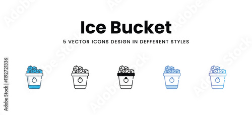 Ice Bucket icons in different style vector stock illustration