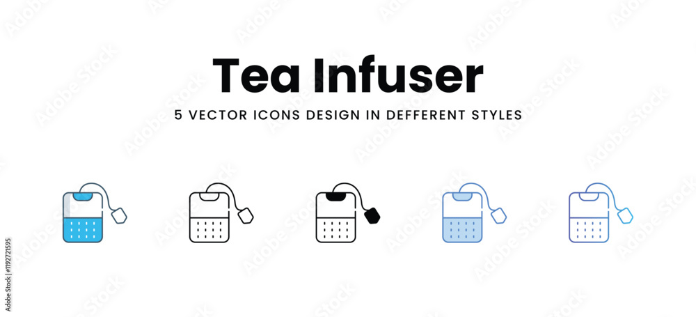 Tea Infuser icons in different style vector stock illustration Tea Infuser icons in different style vector stock illustration