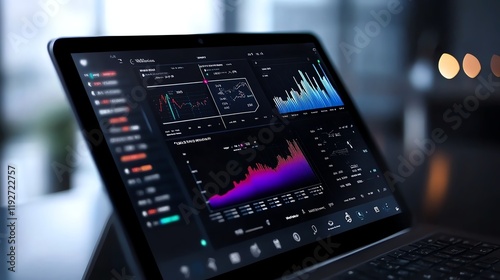 Wallpaper Mural Futuristic financial dashboard with realtime data streams, futuristic interface design, financial analytics tool Torontodigital.ca