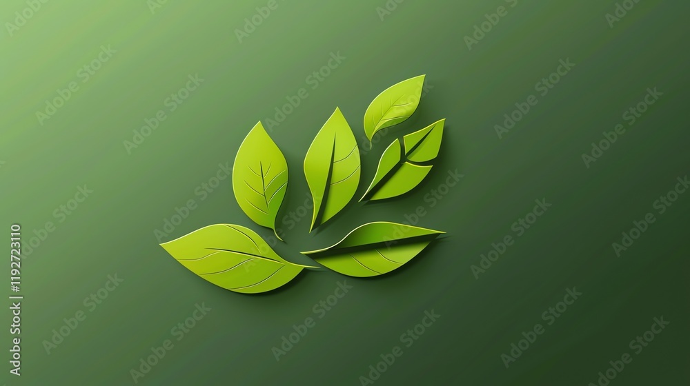 A group of green leaves on a green background. A group of green leaves on a green background.