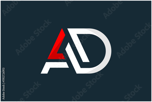 Initial AD Logo Design Vector