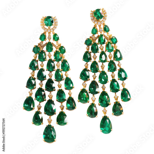 Stunning Emerald and Diamond Earrings - Exquisite Jewelry photo