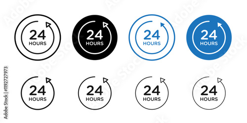 24 hours icon Isolated flat vector in outline