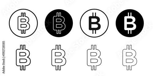 Bitcoin Icon Isolated flat vector in outline