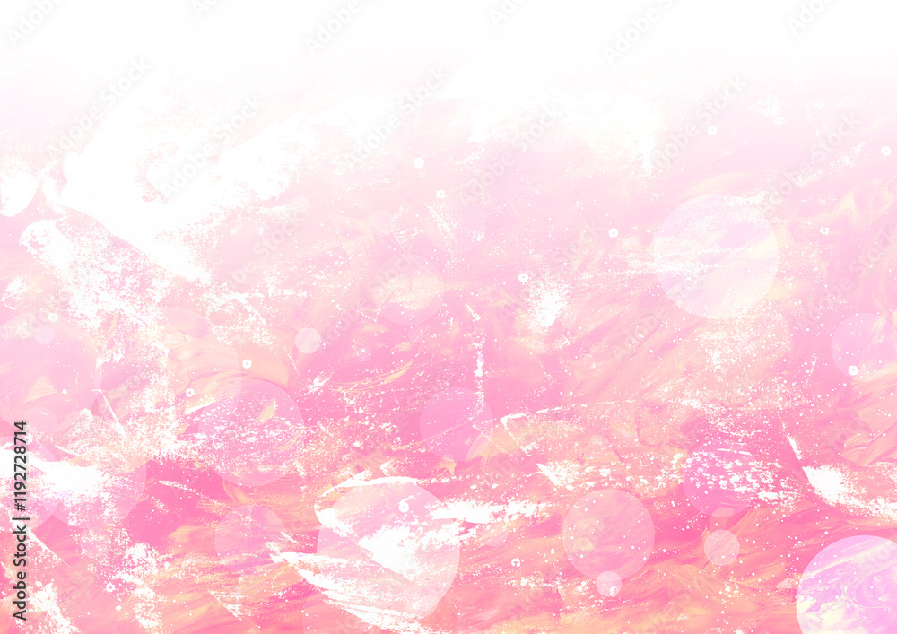 Fototapeta premium ピンクの幻想的な水彩テクスチャ背景