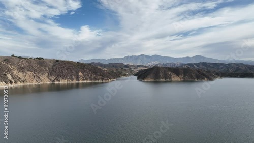 Wallpaper Mural Cachuma Lake, Santa Barbara California drone flight. Torontodigital.ca