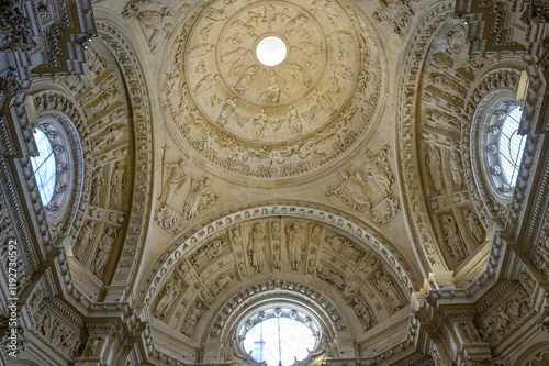 Indoors medieval feature of the Seville Cathedral, Spain