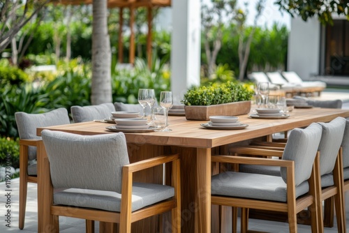 Stunning Elegant Outdoor Dining Set Perfect for Creating a Cozy Dining Experience in Your Backyard or Patio