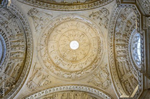 Indoors medieval feature of the Seville Cathedral, Spain