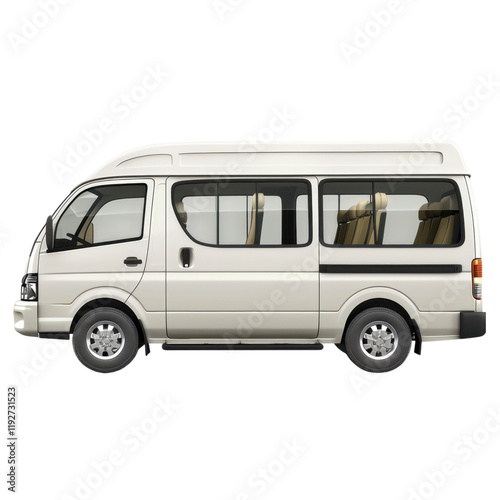 Elegant White Passenger Van Profile View