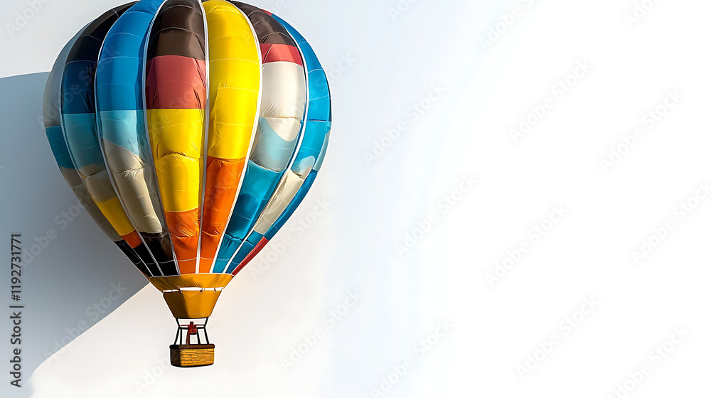 Fototapeta premium A colorful hot air balloon is floating in the sky. generated using AI
